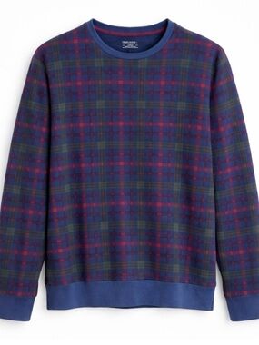 Untuckit Plaid Crewneck Pullover Sweatshirt Size Large golf